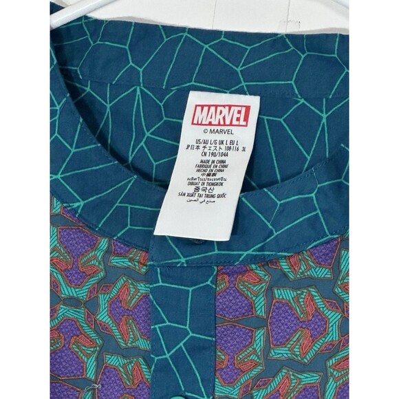 NWT MARVEL Disney Black Panther Wakanda Forever Shirt Size Large Button Up $60 - Picture 7 of 10